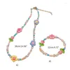 Choker färgglada pärlhalsband armband för kvinnor blomma y2k trendiga nacklace smycken