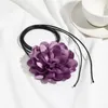 Choker Flower Strap Tie Necklace Fabric Artificial Material Cloth Accessories For Women Girl