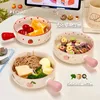 Skålar kawaii jordgubbe persika skål tallrik keramisk frukt sallad nudel ramen kök med handtag bordsartå gåva för barn flicka kvinnor