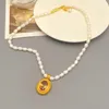 Hänge halsband retro naturligt sötvatten pärla lila färg zirkonhalsband för kvinnor elegansplätering 18k guld bröllop smycken
