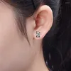 Hoop Ohrringe 2023 Schwarz Panda Stud Für Frauen Nette Mädchen Zirkon Kristall Silber Farbe Mode Vielseitige Ohr Schmuck Geschenke