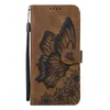 3D Butterfly Leather Wallet Cases For Samsung A24 4G A34 Redmi Note 12 4G Xiaomi POCO X5 Pro Google Pixel 8 Pro Retro Print Fashion Animal Card Holder Flip Cover Pouch