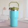 30oz 20oz Ice Flow Car Cup rostfritt stål Dubbelvägg Tumbler Vaccum Isolerad vattenflaskbil Återanvändbar kopp med halmläcksäker flip lock FedEx1