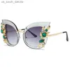 Fashion Cat Eye Solglasögon Kvinnor Märkesdesigner Sun Glasögon för damer Vintage Oculos Cateye Female Sunglass Oculos de Sol RS625 L230523