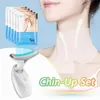 Ansiktsmassager EMS Beauty Device Neck Mask Collagen Firming LED Pon Therapy Anti Wrinkle Microcurrent Double Chin Drawing Skin Care 230613