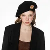 Baretten Koreaanse Beer Borduren Baret Kasjmier Zoete Cool Girl Herfst En Winter Match Casual Retro Britse Schilder Hoed G230612