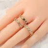 18K Gold Plated Thin Finger Rings With Clear CZ Zircon Stone Delicate Eternity Bride Ring For Women Wedding Jewelry Accessories