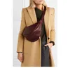 Cordon femmes Slouchy banane sac à bandoulière dame vin rouge noir couleur épaule sacs à bandoulière fermeture éclair demi-lune PU cuir poitrine