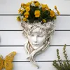 Vases Beauty Statue Wall Hanging Vase Resin Flower Pot Dried Decoration Arrangement Home Decor 230609