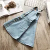 Flickans klänningar Summer Girls Dress ärmlös denim Wash Strap Princess Baby Clothes Toddler Children's Kids Clothing R230612