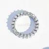 Bandringe, klassischer feiner Schmuck, 925er-Sterlingsilber, voller Prinzessinnenschliff, weißer Topas, CZ-Diamant, Edelsteine, Eternity Square, Party-Frauen-Ehering-Ring J230612