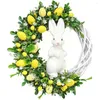 Decoratieve Bloemen Pasen Krans Met Kleurrijke Eieren Lente Acryl Kunstbloem Voor Voordeur Decorat L4F8