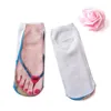 Women Socks Creative Funny 3D Print Flip Flops Slippers Sandaler Mönster Söt kawaii Bomull Låg kort mjuk fotledsgåva