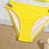 Dames Zwemkleding Meisjes Solid Ruffle Flounce Bikini Badpak Kids Cross Back Tweedelig Kinderen 5-12 Jaar Badpak Beachwear