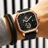 Нарученные часы Quartz Watch квадратный розовый золото
