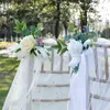 Dekorativ blommor Stol Back Flower Bouquet Drapery Wedding Chairs Faux Outdoor Reception Decor Xobw