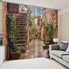 Curtain 3D Autumn Eiffel Tower Window Curtains Paris Streets Living Room City Po Blackout For Decoration Drape