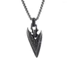 Pendentif Colliers Vintage Flèche Tête Collier En Acier Inoxydable Viking Lance Pour Hommes Femmes Mode Nordique Bijoux Cadeau En Gros