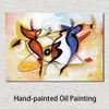Handmade Abstract Music Oil Painting on Canvas Dancing Angels Vibrant Wall Art Masterpiece for Office