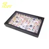 Sieradendozen 100 Slot Black Velvet Sponge Ring Display Box Kartonnen Sieraden Opbergdoos Houder Showcase Ring Manchetknoop Sieraden Lade Met Deksel 230609