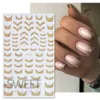 Gold Glitter Nail Sticker French Shiny Nail Line Laser Nails Transfer Decals