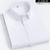 5xl半袖男性ドレスシャツ竹繊維ソフトビジネスソリッドメンフォーマルシャツポケットコンフォー可能なクールなレギュラーフィット