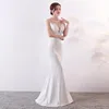 Casual Dresses Corzzet Elegant Long Mermaid Bridal Dress Red Floral Applicques Mesh V-Neck Women Fashion Club Celebrity Party Party