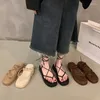 Sandals Flats Shoes Shoes Women Open Toe Creeck-Up Sexy Fashion 2023 Summer Trend Casual Dress Slipers Slides