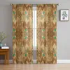 Curtain Retro Morocco Ethnic Diamond Lattice Tulle Sheer Window Curtains For Living Room Kitchen Children Bedroom Voile Hanging