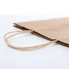 100 sacchetti regalo per feste in carta kraft per acquisti al dettaglio, 30,5 x 10,2 x 25,4 cm con manici in corda