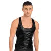 Men's Tank Tops Mens Shiny Metallic Deep U-neckline Sleeveless Sports Top Wet Look Fitness Camisole Vest Exotic Underwear