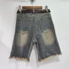 Vrouwen Shorts Mode Contrast Denim Voor Vrouwen Klinknagel Decoratie Kwastje Streetwear Hoge Taille Korte Jeans 2023 Zomer Tij Y333