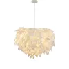 Lustres Led Art Lustre Suspension Lumière Nordic Design Tissu Feuille Éclairage Salle À Manger Décor Chambre Luminaires Suspendus Luminaire