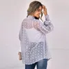 Chemisiers pour femmes Mode Tops en mousseline de soie Plage Style Châle Printemps Été Mince Point Ouvert Chemise Femmes Couleur Unie Casual Lâche Vêtements 26571