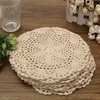 Table Mats 12Pcs Vintage Cotton Mat Round Hand Crocheted Lace Doilies Flower Coasters Lot Household Decorative Crafts Accessories