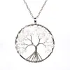 Nouvelle mode 925 collier en argent gravier naturel cristal arbre de vie pendentif colliers pour femmes bijoux saint valentin cadeau