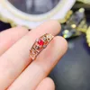 Cluster Rings Natural Ruby Ring 925 Silver Certified 3x4mm Red Gemstone Beautiful Gift For Girls