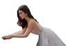 Julie Vino rückenfreies Hochzeitskleid mit V-Ausschnitt, applizierte Brautkleider, individuelles Vestido de Novia, Sweep-Zug, Burg-Hochzeitskleider, günstig