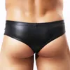 Sous-vêtements en cuir pour hommes sous-vêtements boxeurs Gay Male Sexy culottes Lingerie