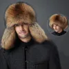 Bomber Hoeden Winter Mannen Warm Russische Ushanka Hoed Met Oorklep Pu Leer Bont Trapper Cap Oorklep Winddicht Pluche dikker Caps224C