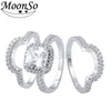 Кольца полосы 2021 Новый дизайн Luxury 3 PCS 3 в 1 925 Серебряный серебряный кольцо обручальное кольцо для женщин для женщин для женщин -свадебных украшений R4308 P0818208S J230612