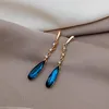 Dangle Oorbellen Blauw Kristal Vrouwen Drop Bohemian Goud Kleur Lange Hanger Zirkoon Dames Bohemen