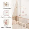 Rattles Mobiles 1Set Cartoon Wood Bed Bells For Kids Assembly Rattles Bracket Born Baby Toys Spädbarn Crib Mobil Bell Bell Baby Accessories 230612