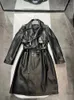 Women's Leather Genuine Trench Coats For Women 2023 Motorcycle Jackets Long Style Vintage Clothes High Quality Luxury