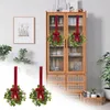 Dekorative Blumen Weihnachtsdekoration Kranz für Haustür Wandbehang Ornament Weihnachtsparty drinnen draußen Home Kränze #t2p