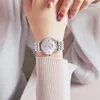 Wristwatches Luxury Stainless Steel Case Calendar Female 31MM Watch Waterproof White Face Set Diamond Wrist For Ladies