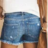 Été rétro délavé et masqué jean Shorts avec poches 2021 grande taille femmes décontracté trou chaud Denim Roba Mujer P230606