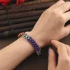 Pulseiras de charme trançadas à mão pulseira ajustável para mulheres corrente de pedra natural reiki cura cristal frisado pulseira jóias