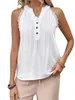 Camicette da donna Camicia casual allentata patchwork in pizzo bianco Camicetta da donna Camicie senza maniche con scollo a V moda estiva per top in cotone da ufficio