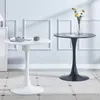 Fashioin Home Furniture Tulip Leisure Coffee Table White Black Round Deinning Desist for Home Office Room Ornament